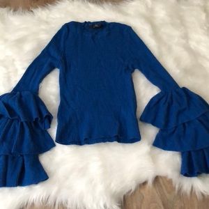Blue bell sleeved sweater